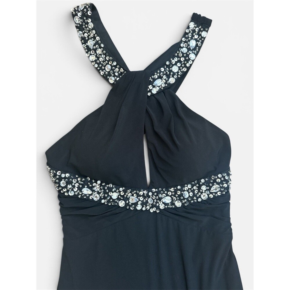 deb Black Sequin Halter Maxi Dress Size 11 DebProm - Picture 2 of 5